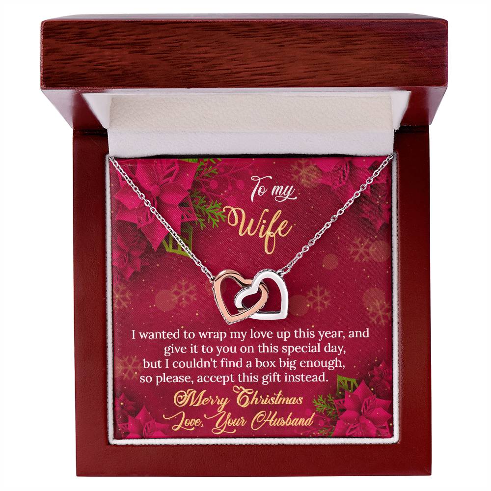 Merry Christmas To My Wife - Interlocking Hearts Interlocking Hearts Necklace