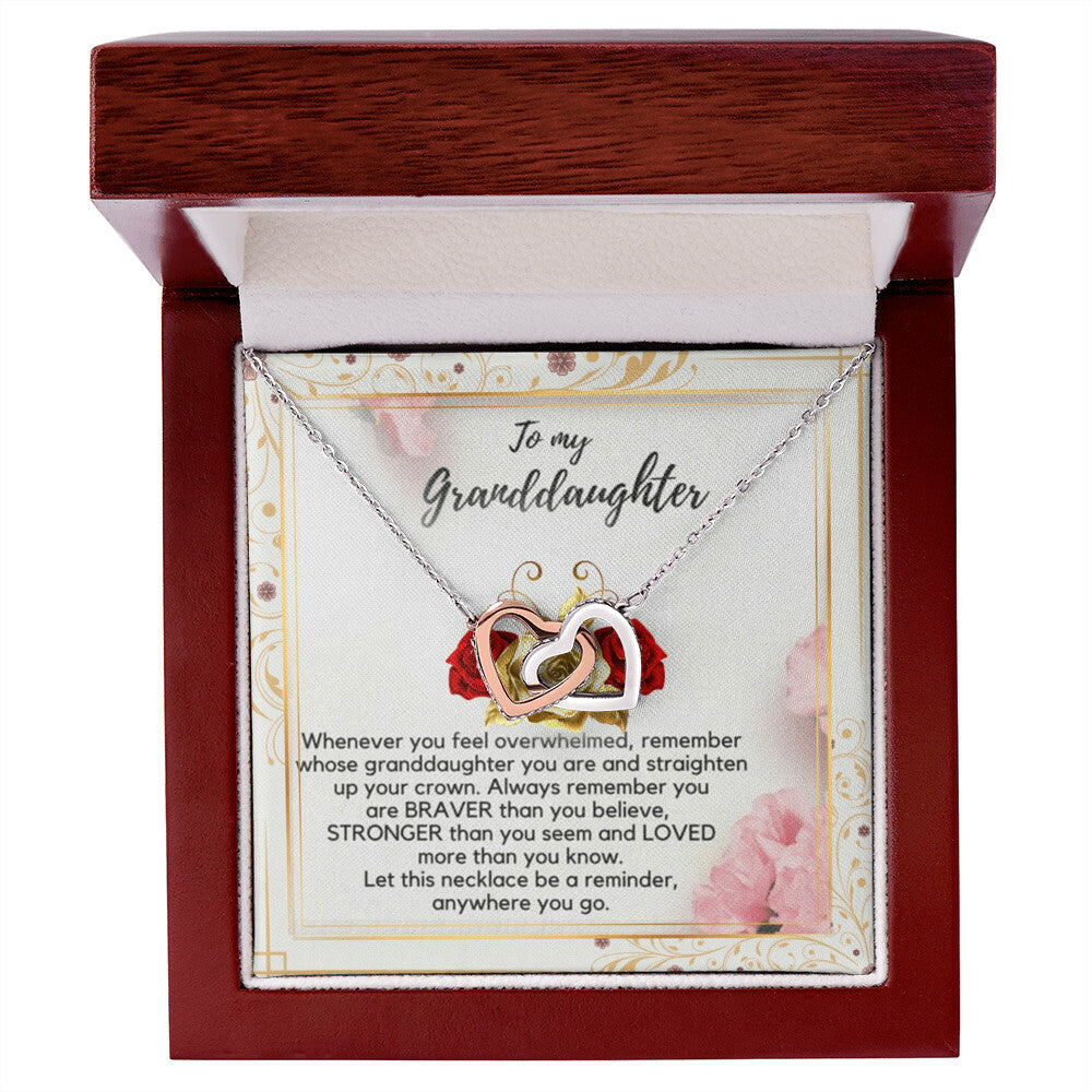 To My Granddaughter Necklace Interlocking Hearts Necklace