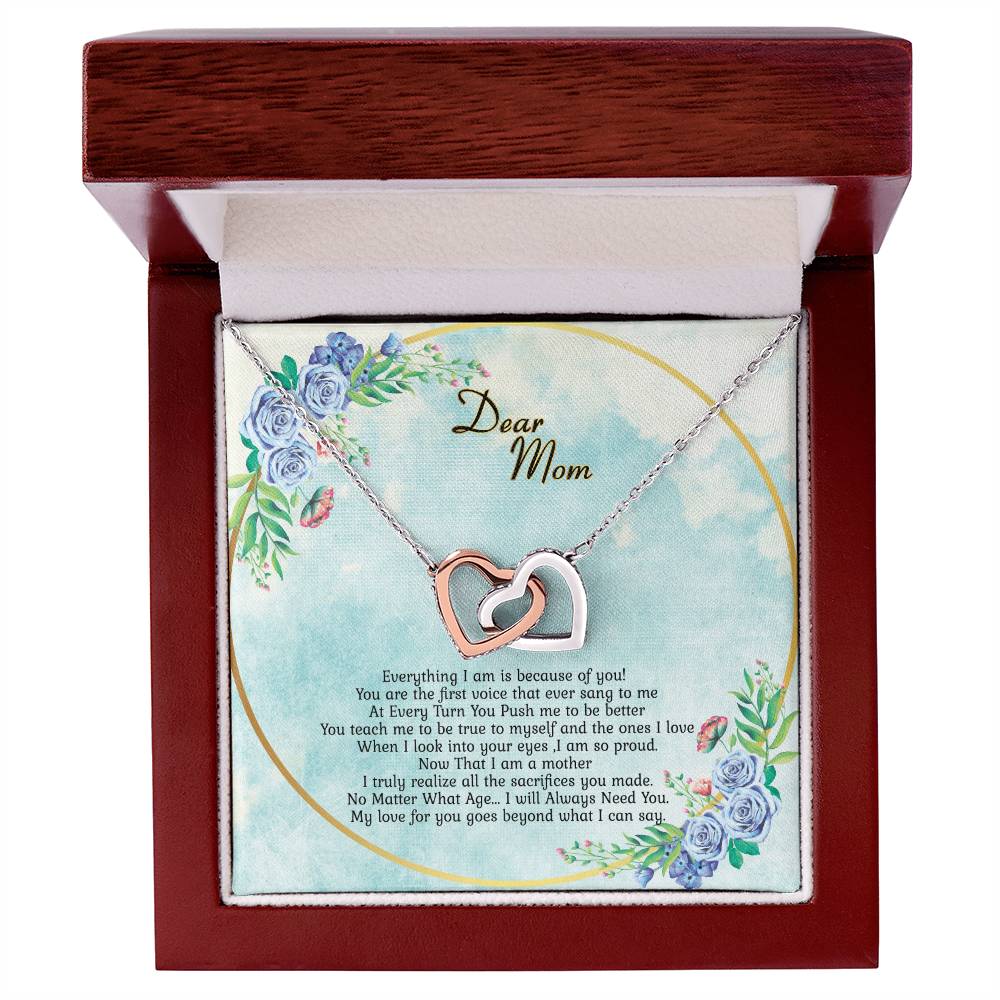 I Will Always Need You Interlocking Hearts Necklace