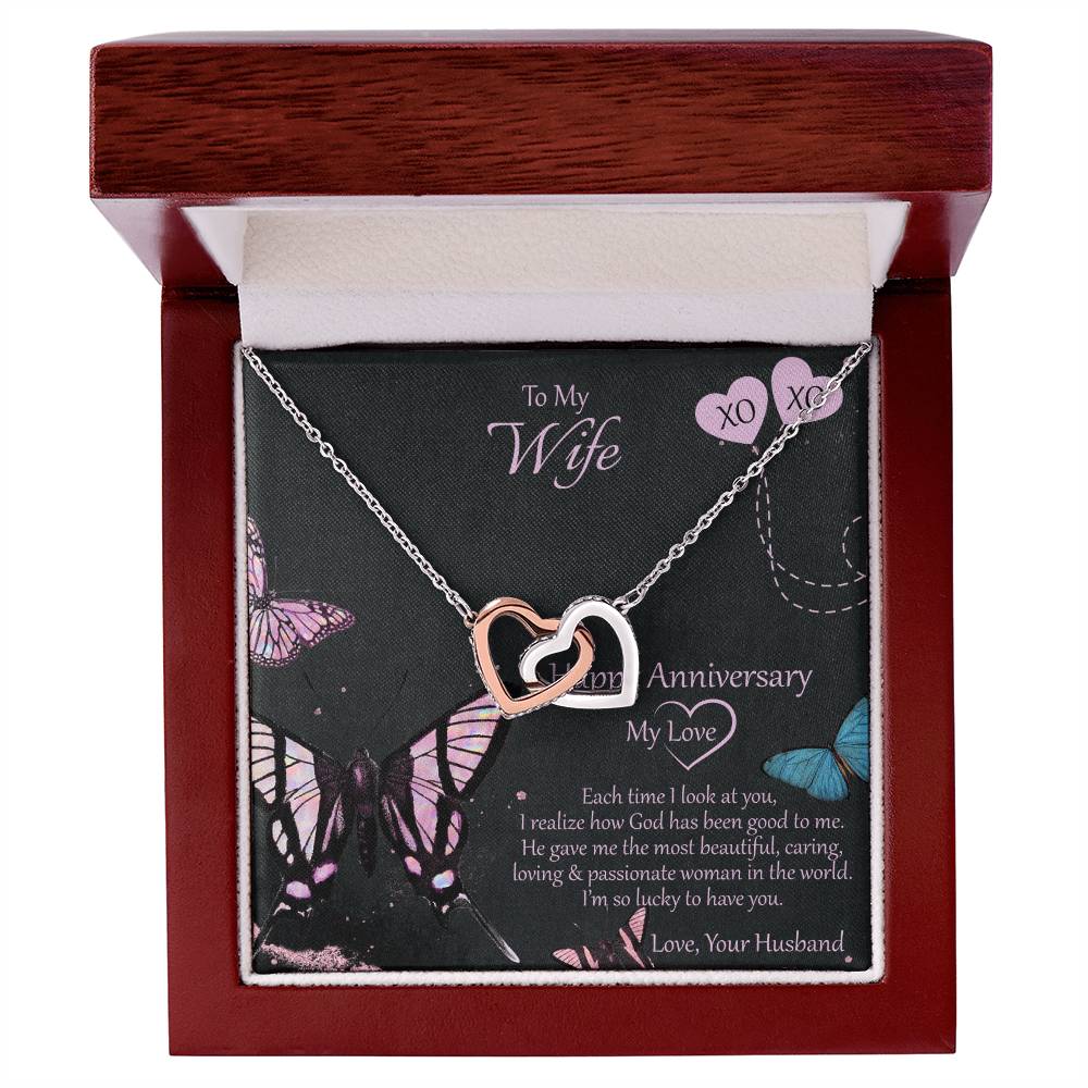 Special And Unique Gift For Wife Interlocking Hearts Necklace