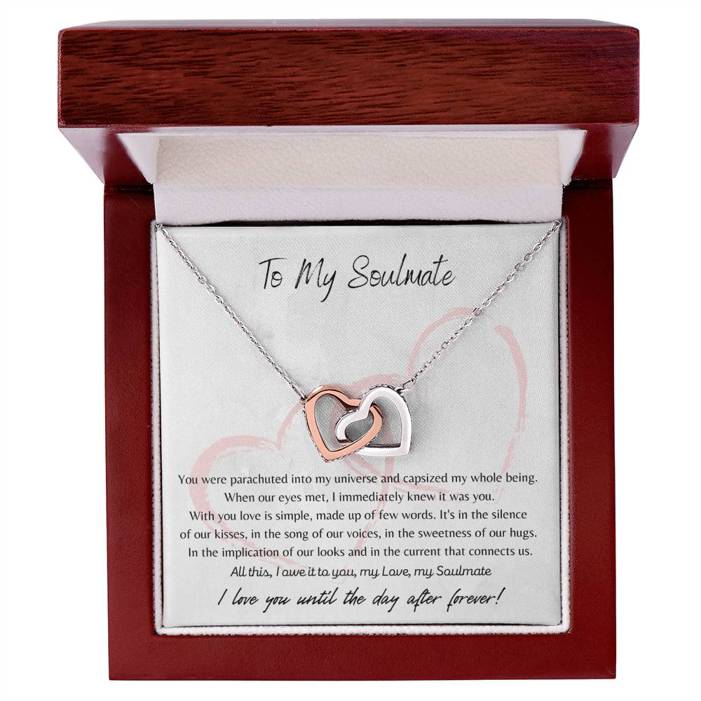 To My Soulmate Interlocking Hearts Necklace