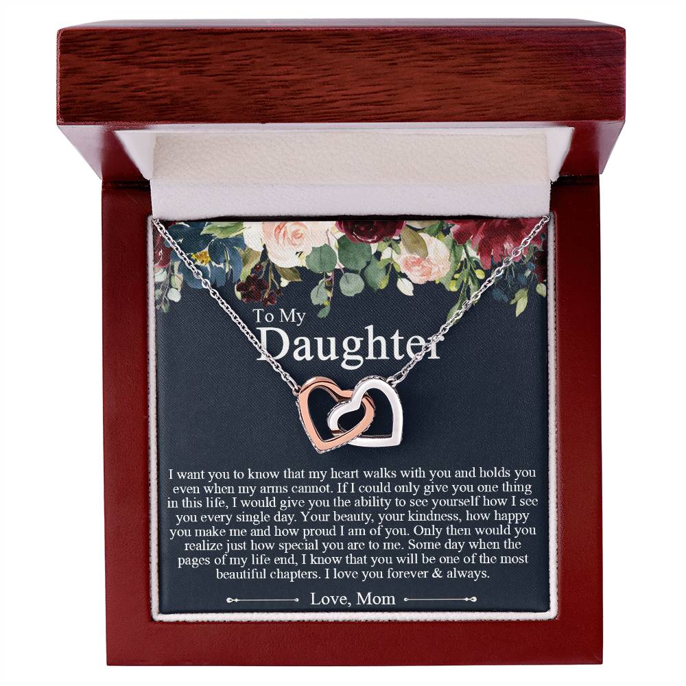 To My Daughter Necklace Gift To Daughter From Mom Mother Daughter Necklace Interlocking Hearts Necklace