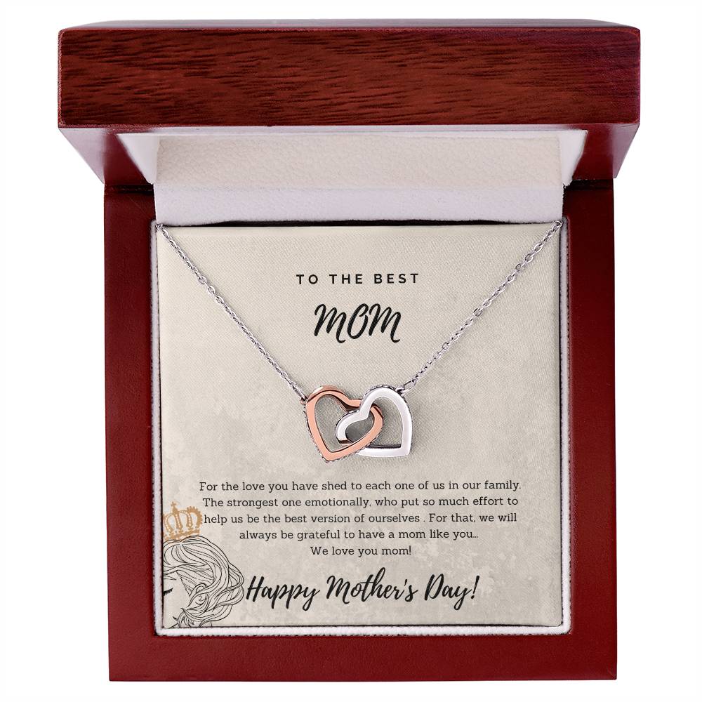 To The Best Mom Interlocking Heart Gift Necklace Interlocking Hearts Necklace