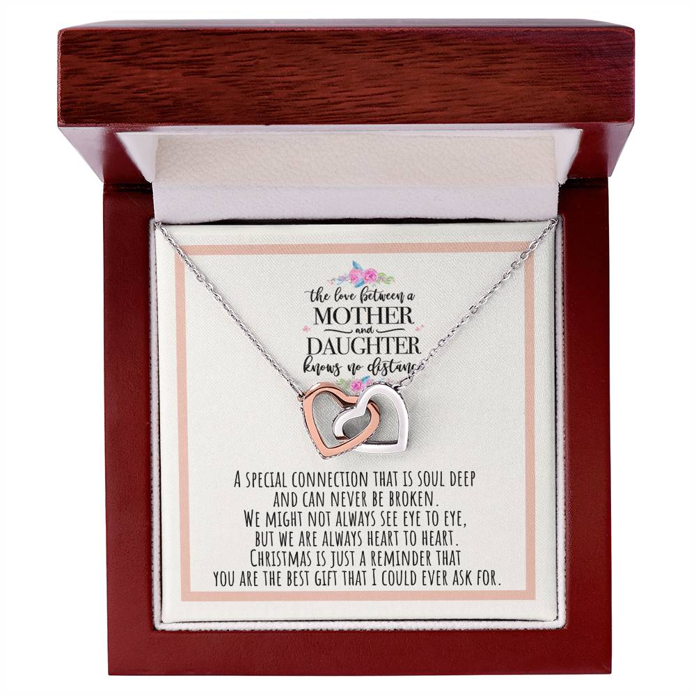 The Love Between A Mother And Daughter Knows No Distance Interlocking Hearts Necklace