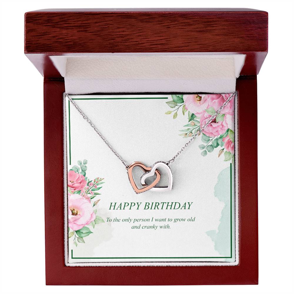 Happy Birthday Wife-Interlocking Heart Necklace Interlocking Hearts Necklace