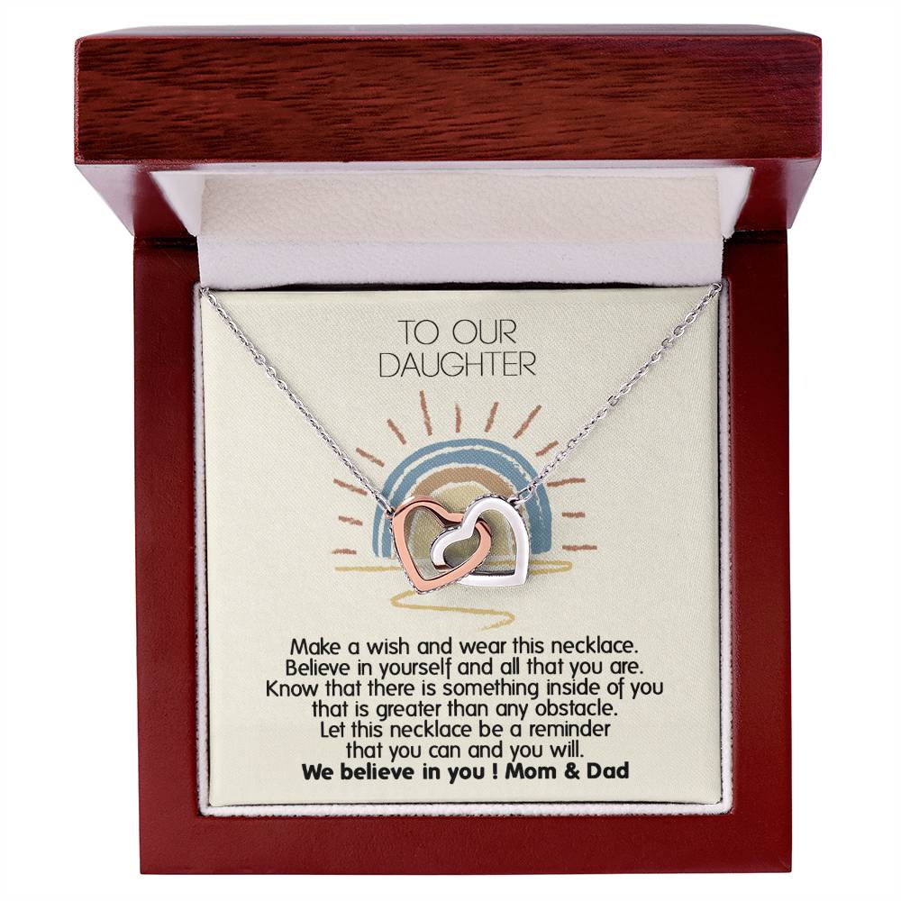 Perfect Daughter'S Appreciation Gift - Unique Necklace For Her Interlocking Hearts Necklace