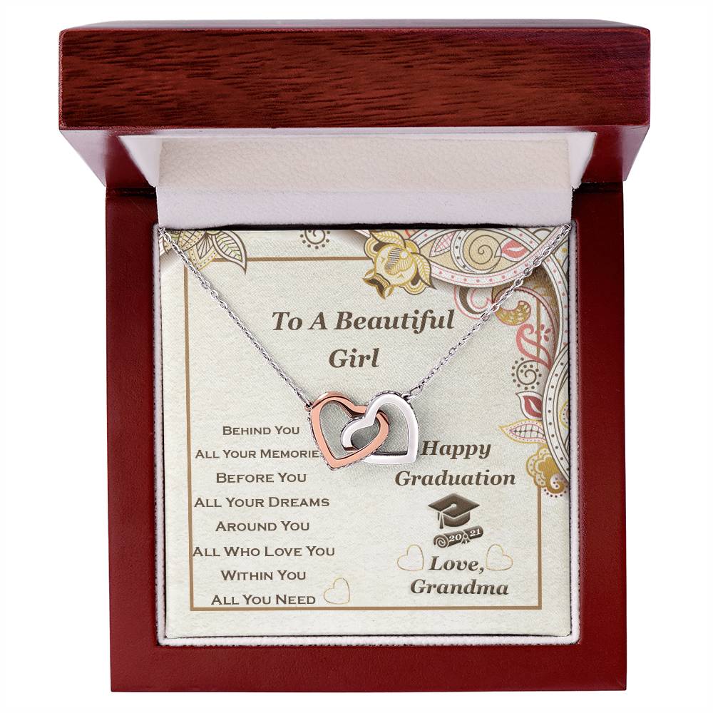Interlocking Heart Necklace For Granddaughter Graduation Gift Interlocking Hearts Necklace