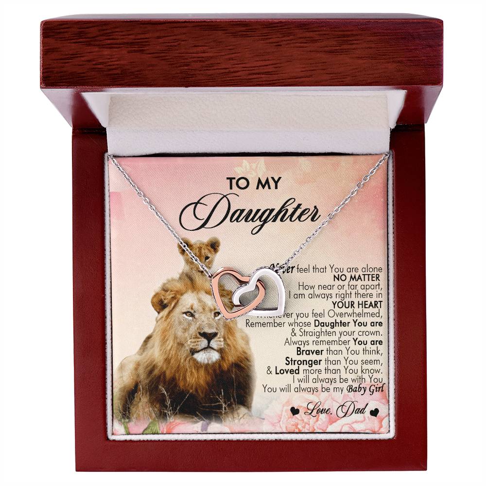 To My Daughter Interlocking Hearts Necklace