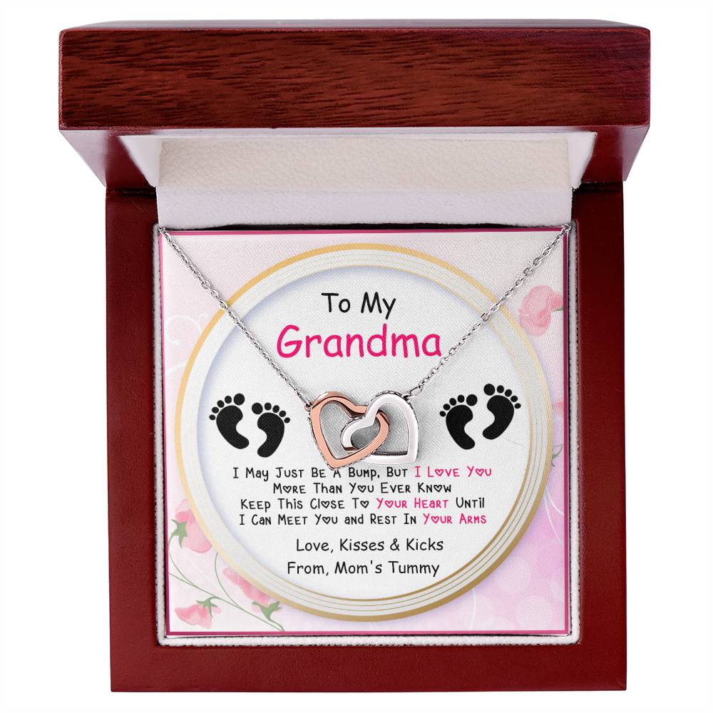 New Grandma Gift Interlocking Hearts Necklace