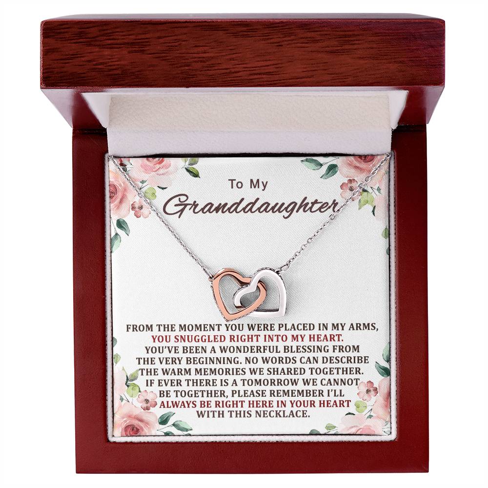 To My Granddaughter Interlocking Hearts Necklace