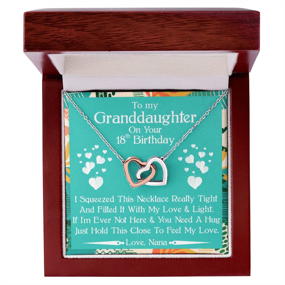 To My Granddaughter Gift Necklace On Your 18Th Birthday Gifts For Granddaughters Grandmother & Granddaughter Necklace Custome Gift Card Interlocking Hearts Necklace