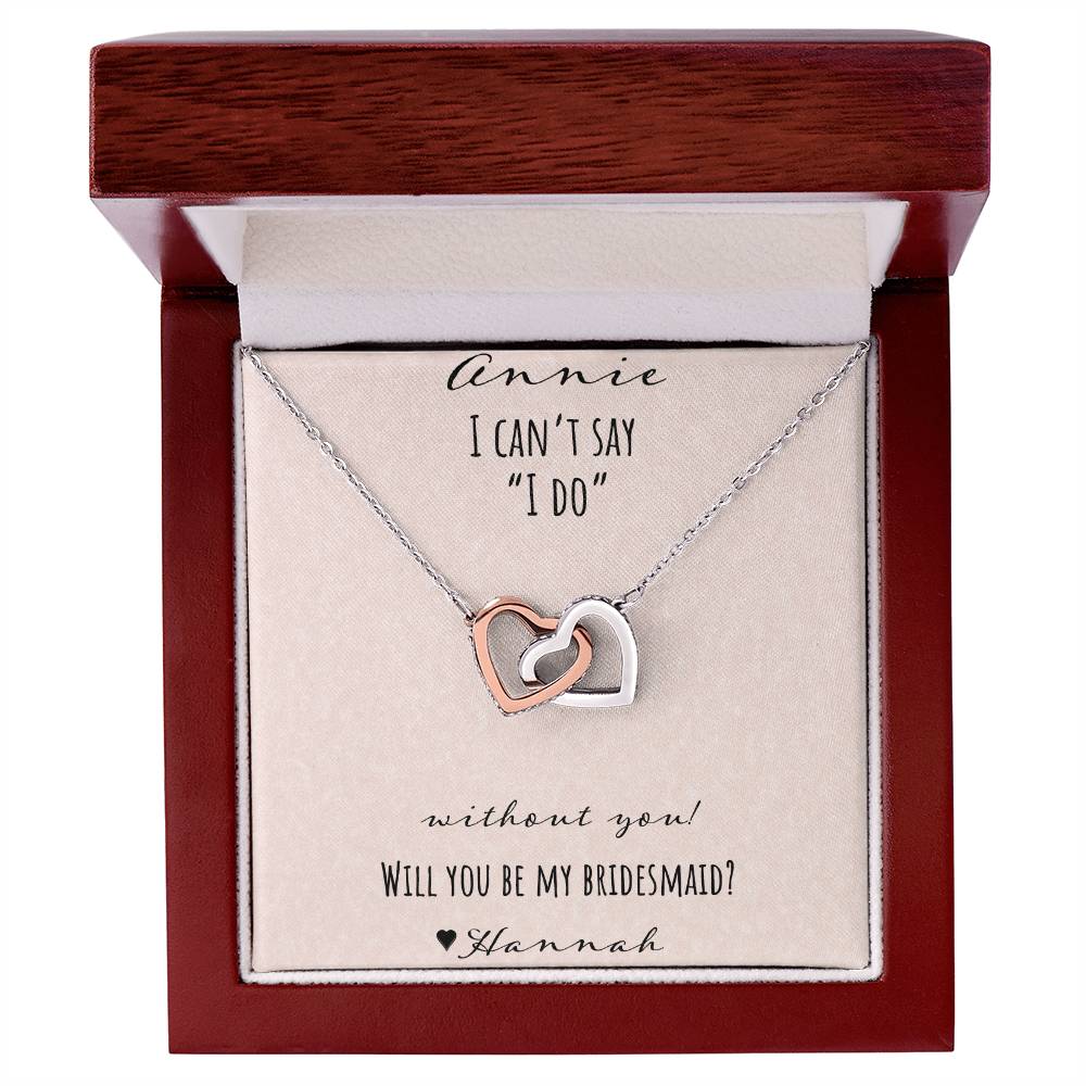 I Can'T Say I Do Without You - Pink Interlocking Hearts Necklace