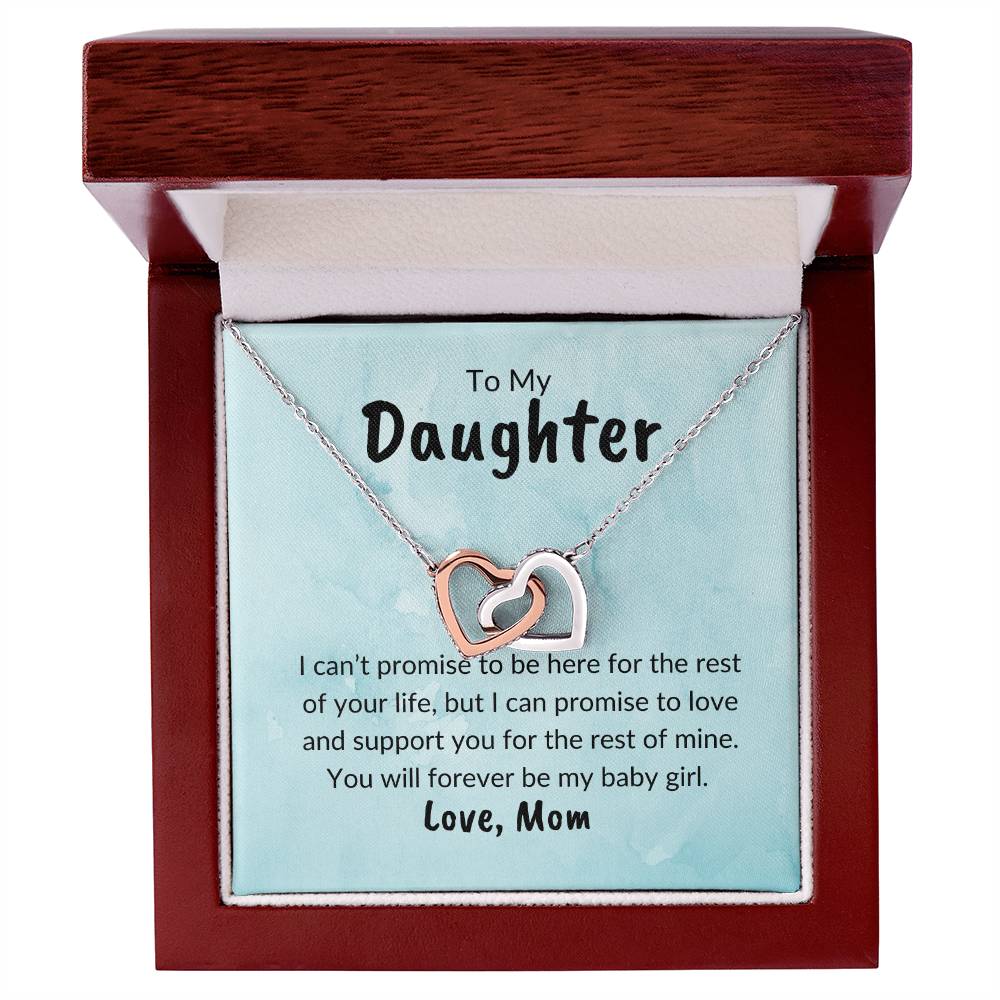 To My Daughter - Forever My Baby Girl Interlocking Hearts Necklace
