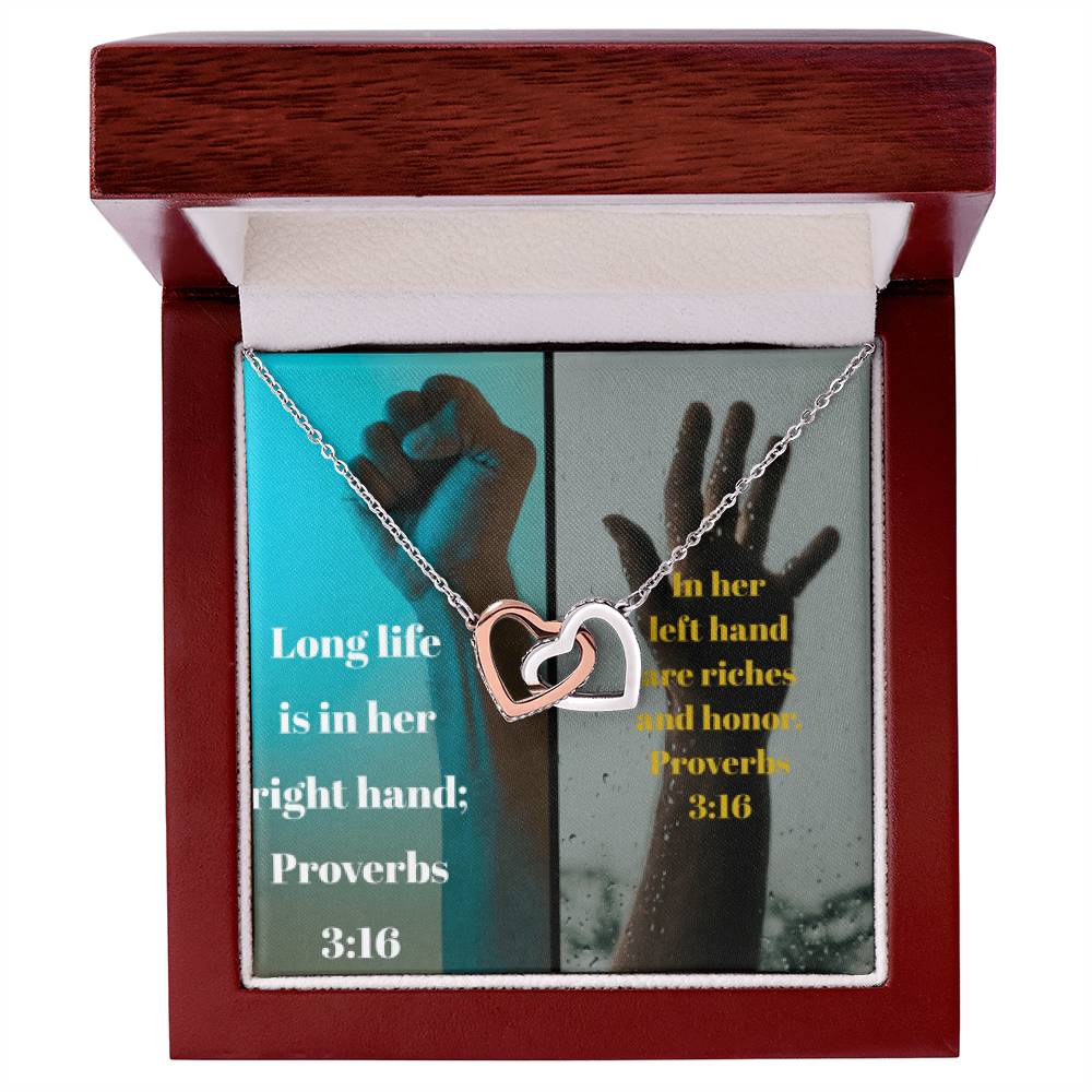 Ike Mens Collage Proverbs Jewelry Interlocking Hearts Necklace