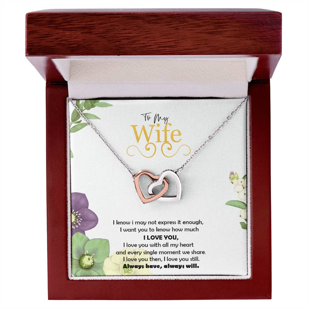 To My Wife Interlocking Hearts Necklace