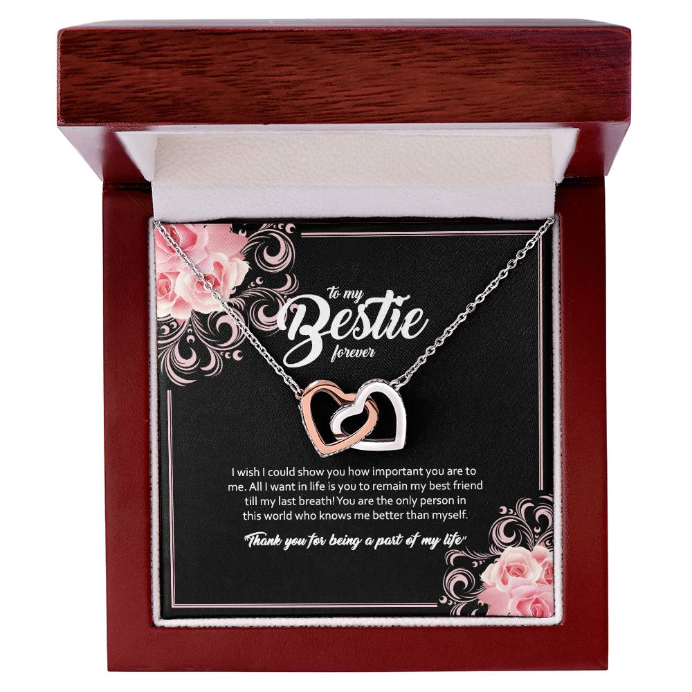 To My Bestie- Interlocking Hearts Necklace