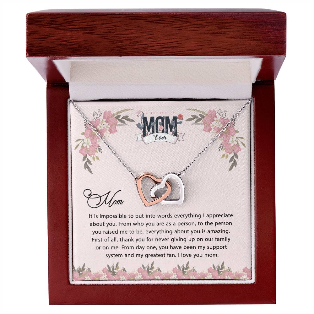 Gift For Mom Personalized Necklace Custom Gift For Mom To My Mom Interlocking Hearts Necklace