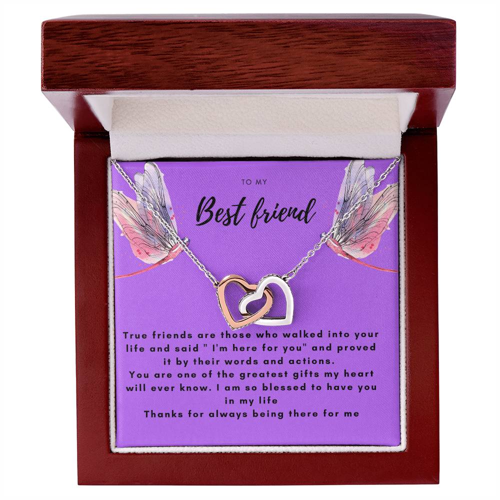 To My Best Friend-True Friend Are Those .. Interlocking Hearts Necklace