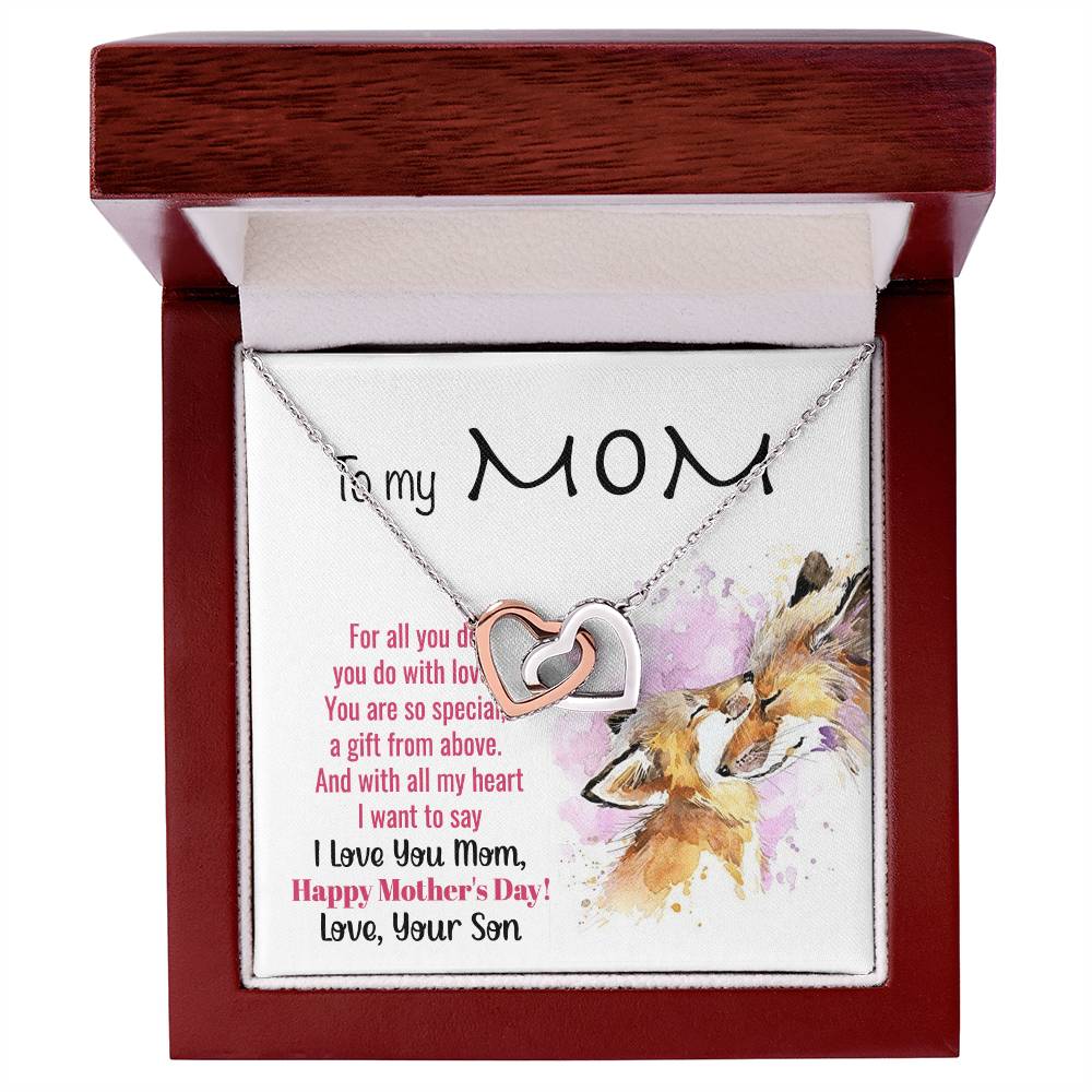 To My Mom Interlocking Hearts Necklace
