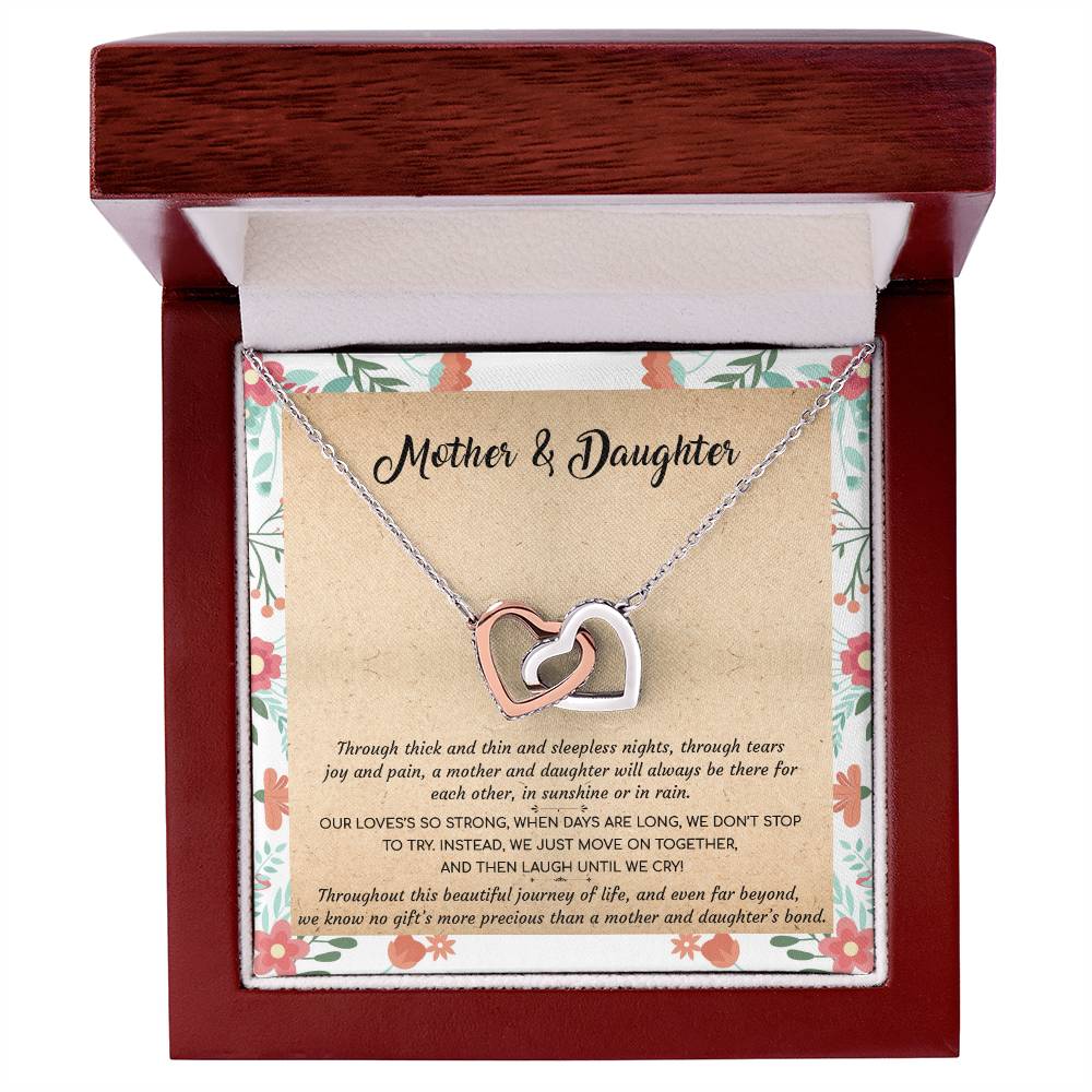 Gift For Mom - Mother & Daughter - Interlocking Interlocking Hearts Necklace