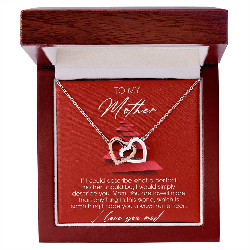 To My Mother Interlocking Hearts Necklace Message Card