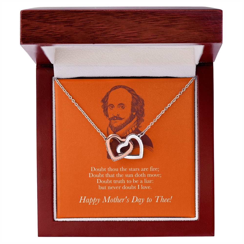 Happy Mother'S Day To Thee! Necklace - Avid Reader Gift Idea Interlocking Hearts Necklace