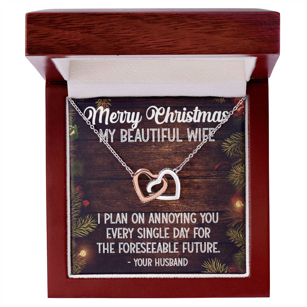 Christmas Gift For Wife Interlocking Hearts Necklace