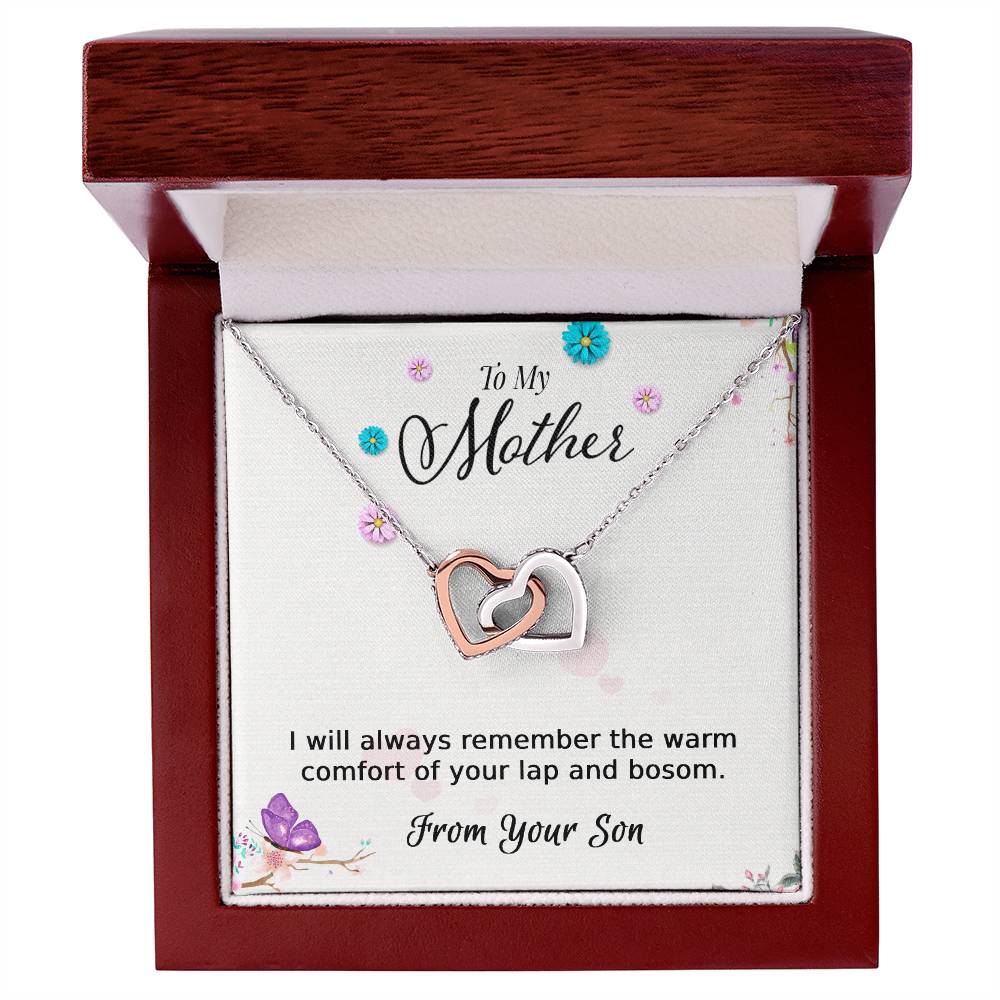 To My Mother - From Your Son - Necklace Interlocking Hearts Necklace