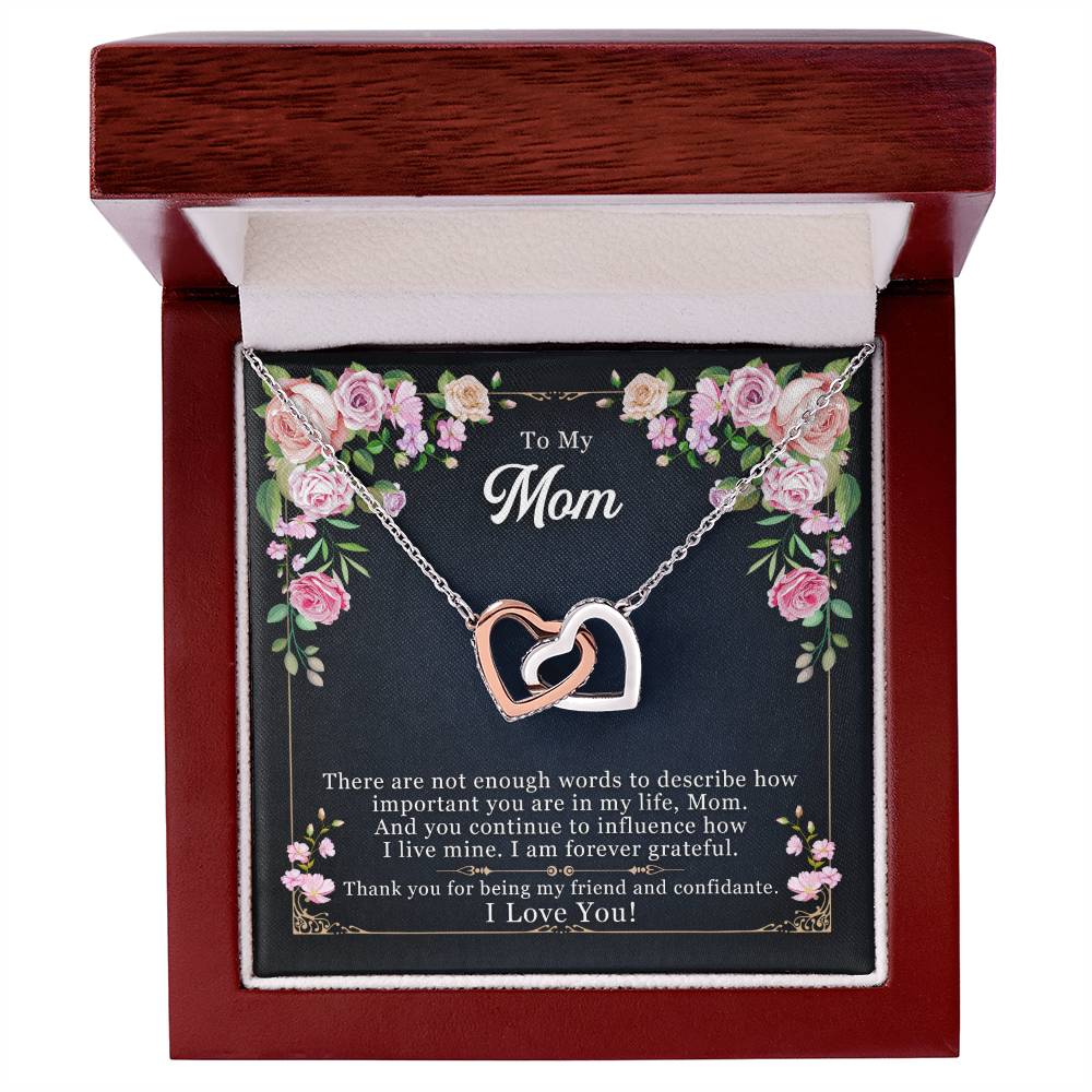 To My Mom - Interlocking Heart Necklace Interlocking Hearts Necklace