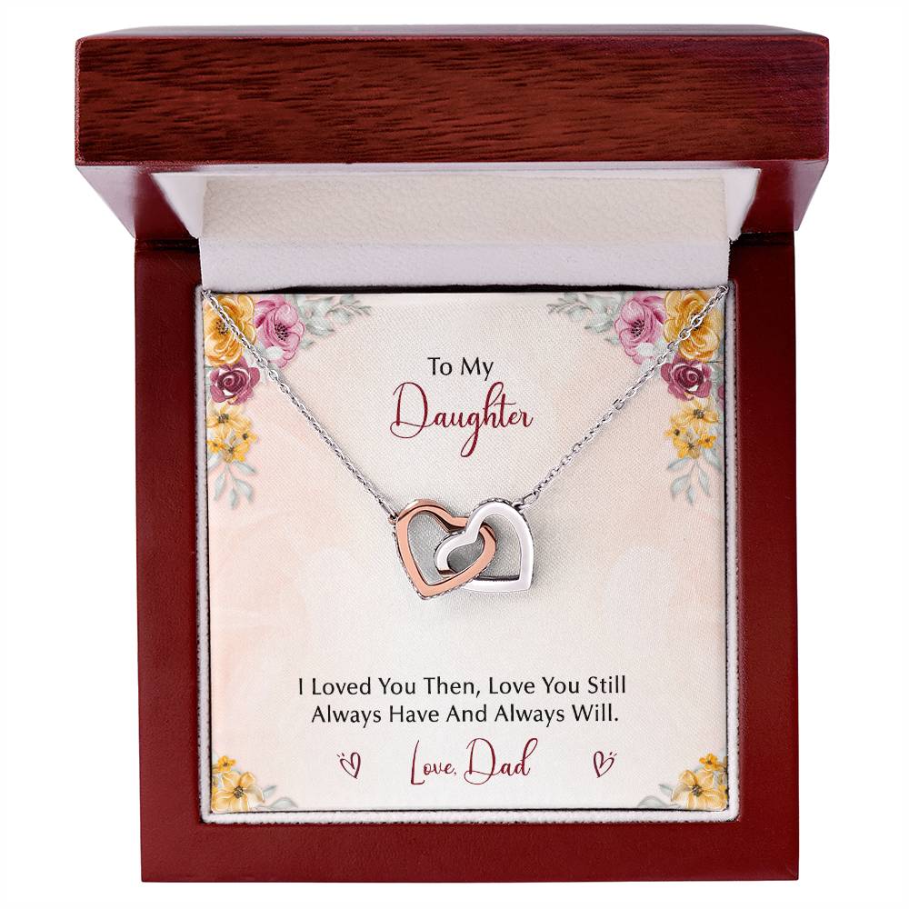To My Daughter From Dad Interlocking Hearts Necklace