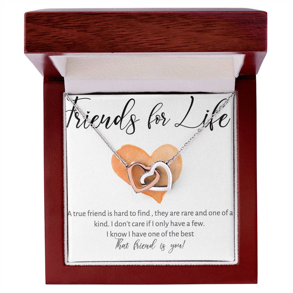Friends For Life Necklace Interlocking Hearts Necklace