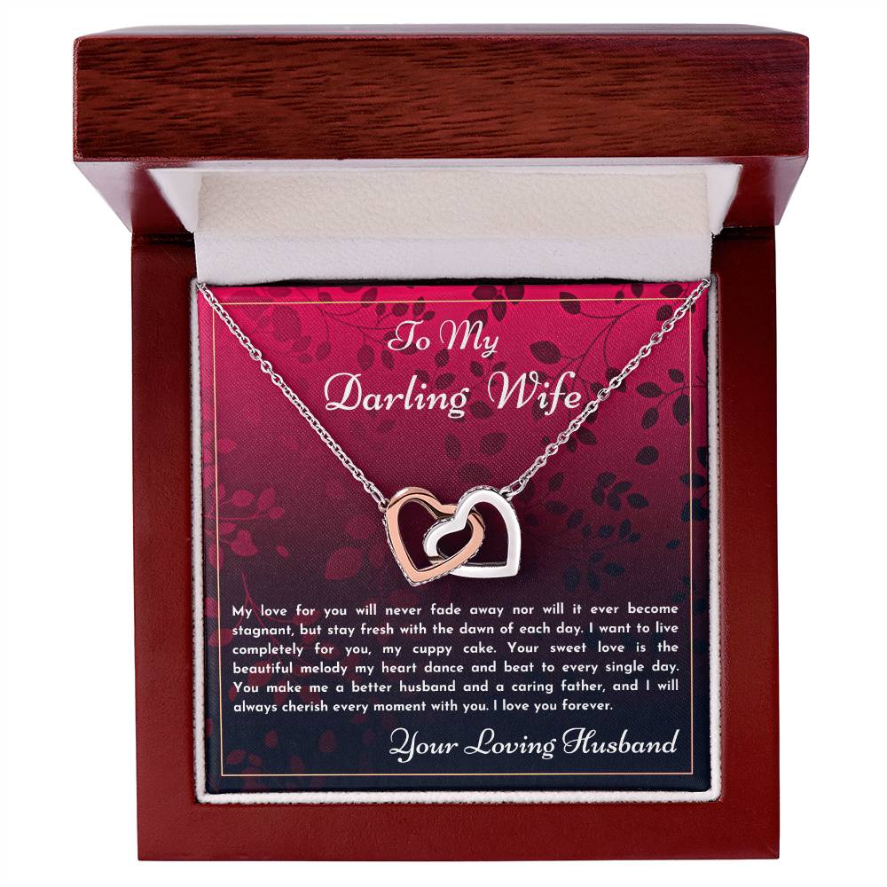 Gift For Wife My Love For You Will Never Fade Interlocking Hearts Necklace