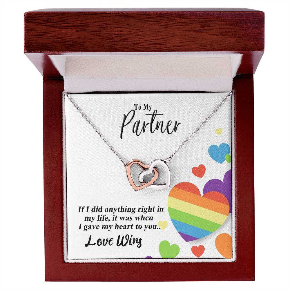 Love Wins Interlocking Hearts Necklace