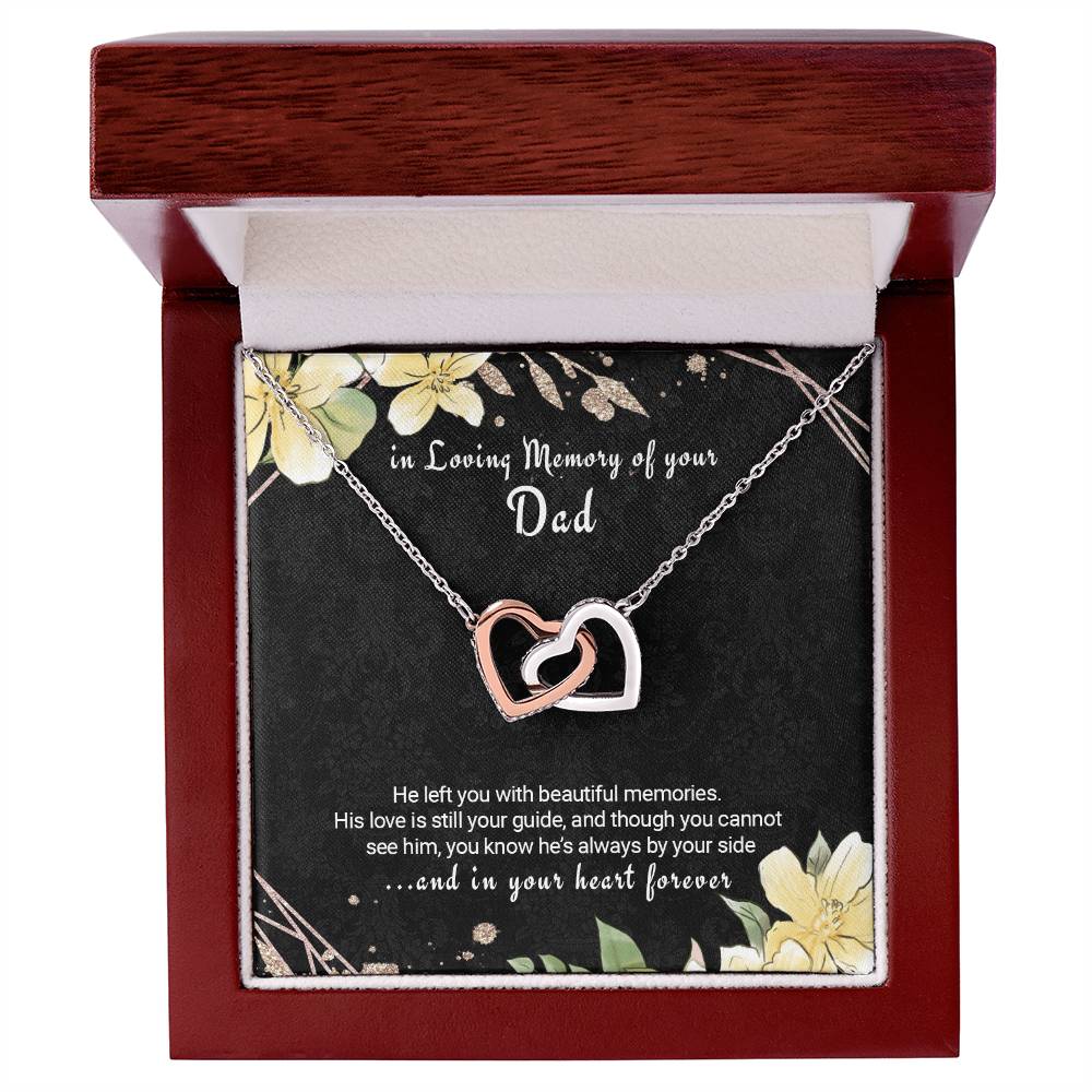 Bereavement Gift Loss Of Dad Twin Hearts Necklace In Memory Of Father Interlocking Hearts Necklace