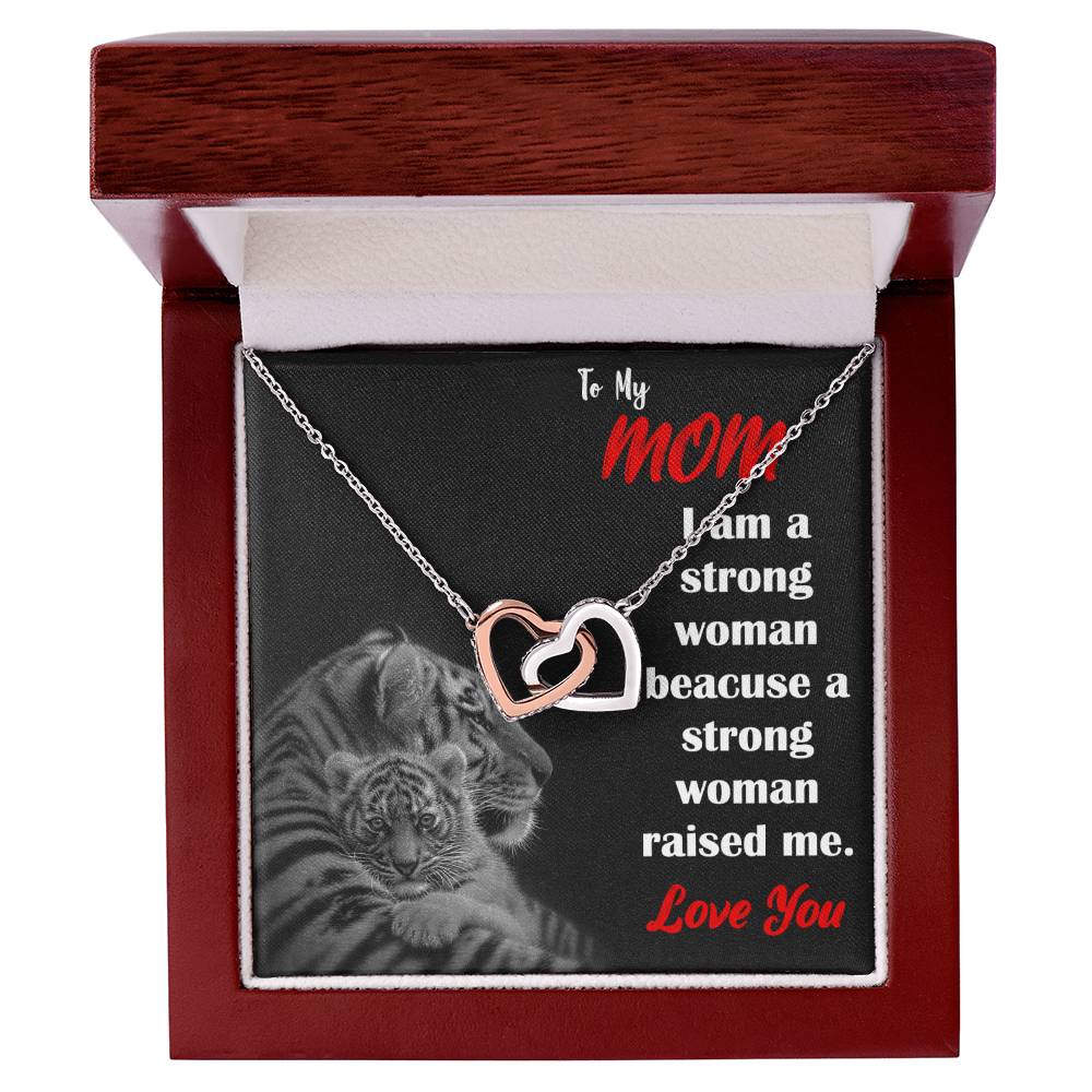 To My Mom Strong Woman Love You Always Interlocking Hearts Necklace