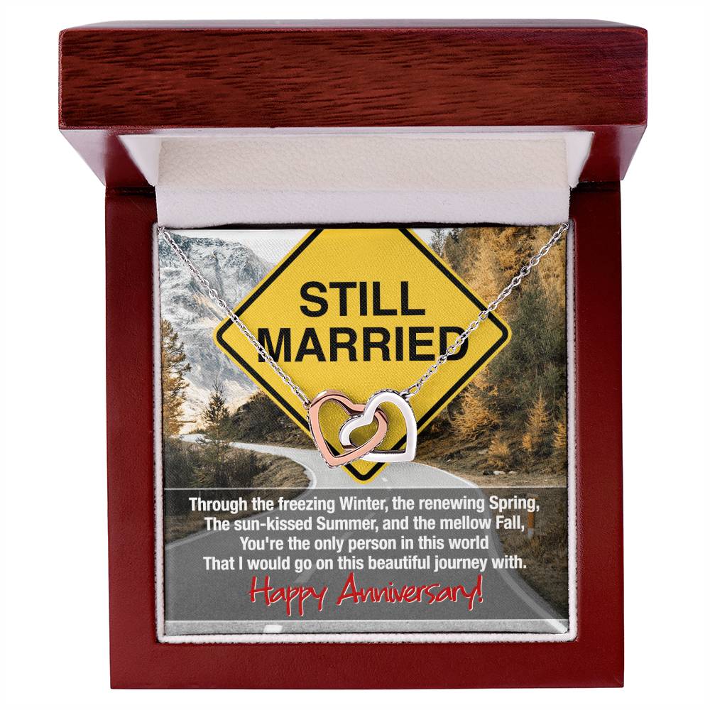 Still Married Anniversary Necklace Interlocking Hearts Necklace