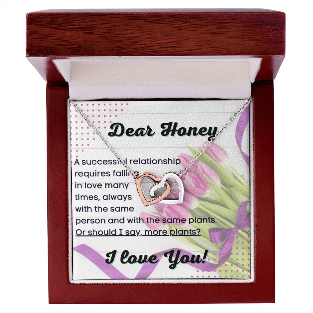 Anniversary Gift For Wife Forever Partner Household Plant Lover Interlocking Hearts Necklace