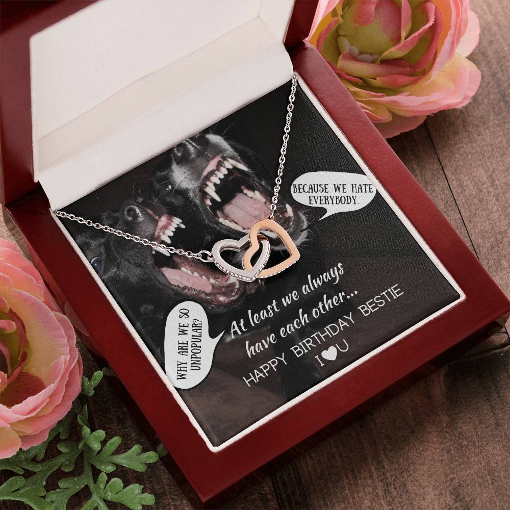 I Love You Bestie - Hearts Necklace Interlocking Hearts Necklace