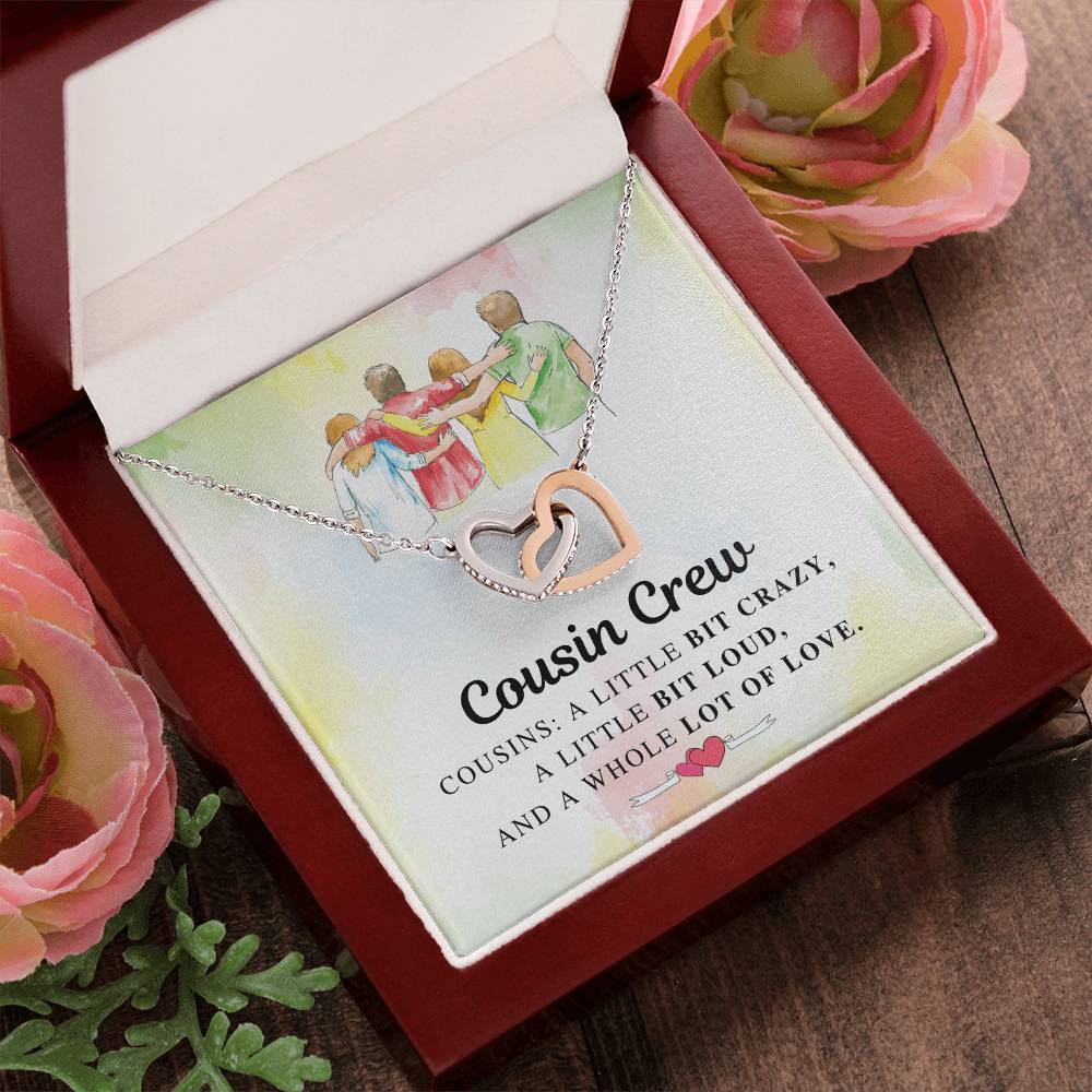 Cousin Crew Gift Interlocking Heart Necklace Gift To Cousins Best Friend Gifts Family Friend Gifts Interlocking Hearts Necklace