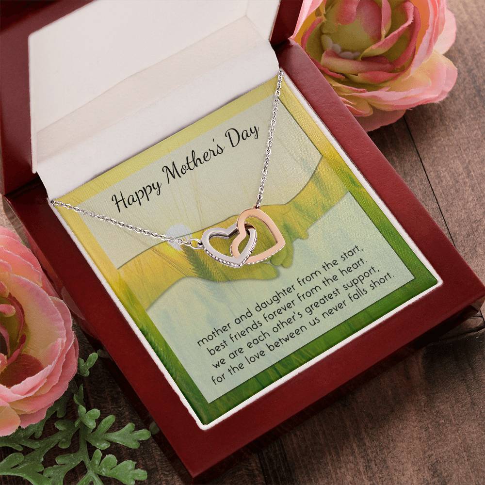 To My Mother - Interlocked Heart Mother Daughter Necklace - Gift For Mom From Daughter - Best Mother'S Day Present Birthday Gift Interlocking Hearts Necklace