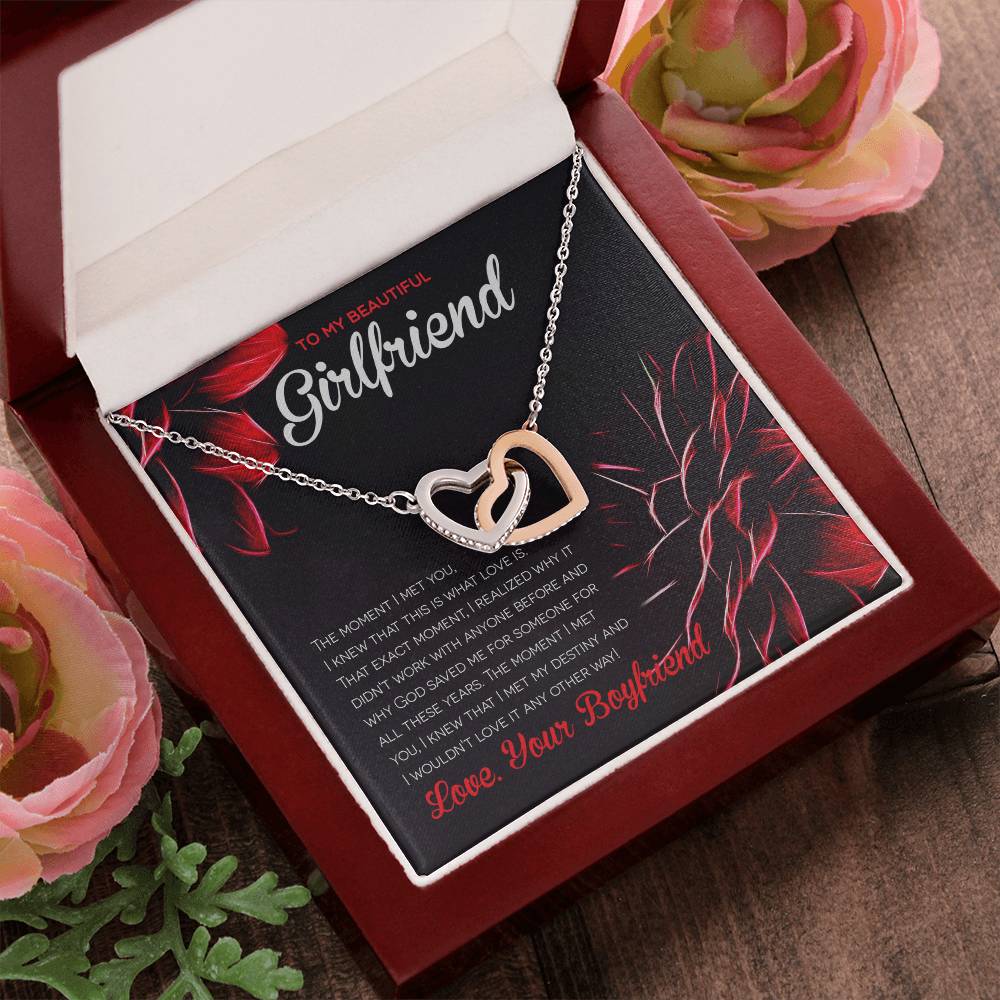 Girlfriend Interlocking Hearts Best Necklace Gift For Valentine'S Day Interlocking Hearts Necklace