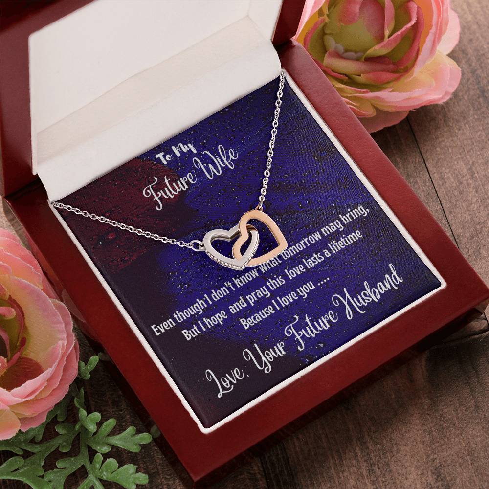 Love You Forever Interlocked Heart Necklace For Future Wife Interlocking Hearts Necklace