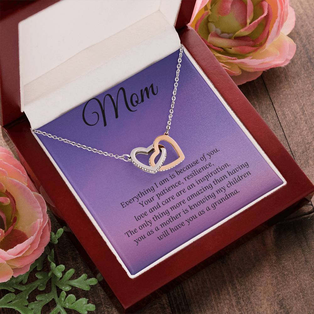 My Children Have You As A Grandma Two Heart Interlocking Hearts Necklace
