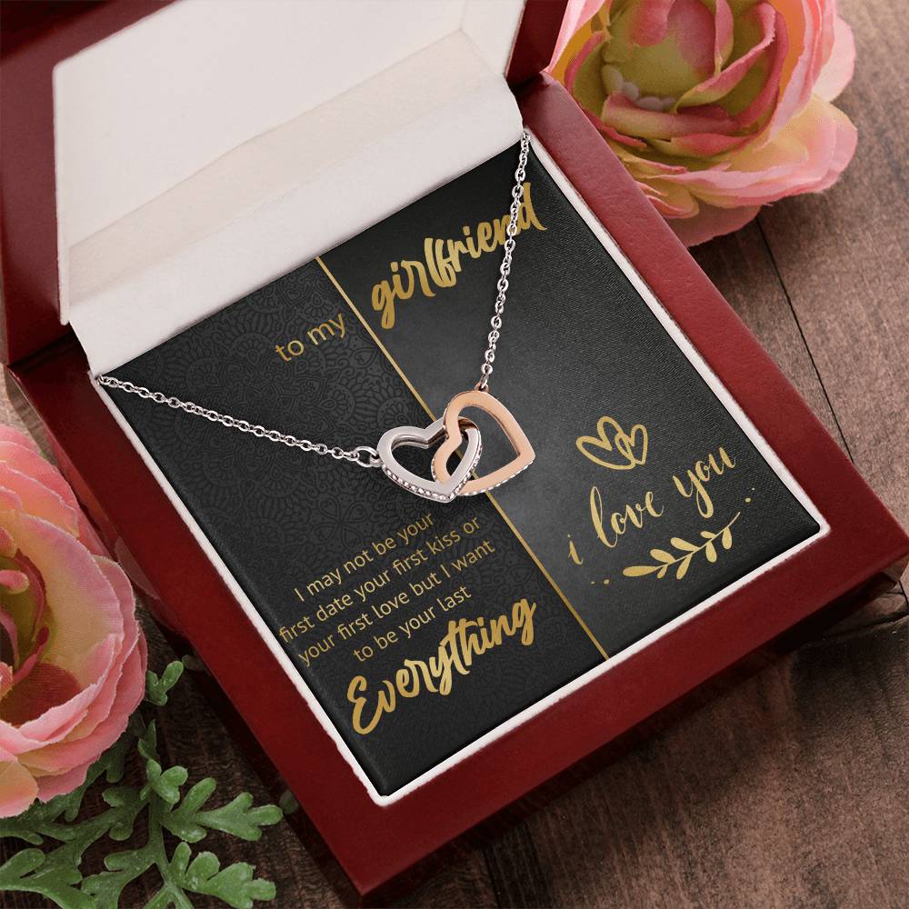 To My Girlfriend - Two Hearts Interlocking Hearts Necklace