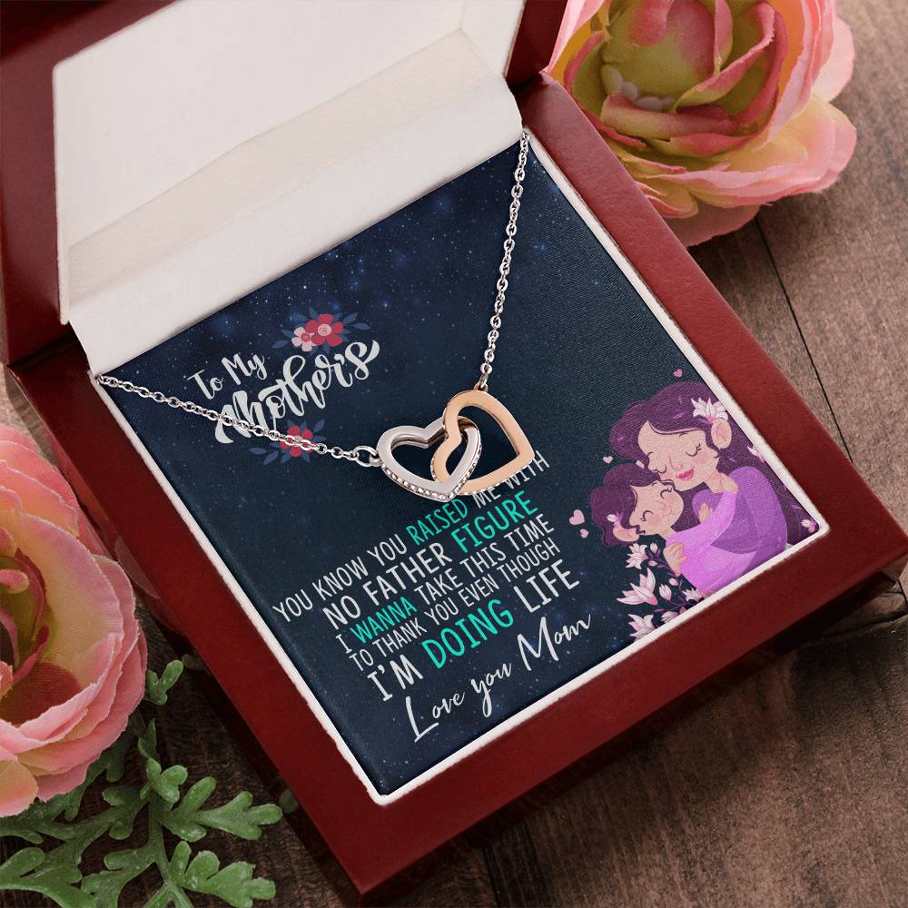 Luxury Box Interlocking Heart Necklace For Mom Interlocking Hearts Necklace