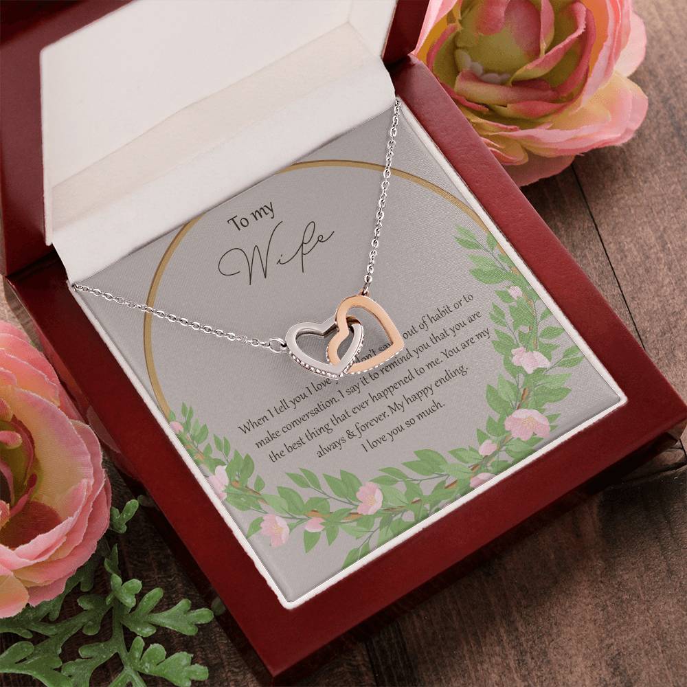 To My Wife When I Fell In Love With You - Daisy Interlocking Hearts Necklace