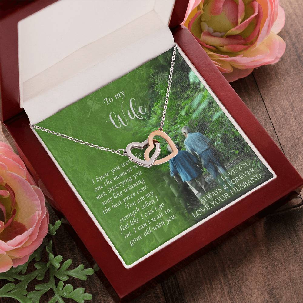 To My Wife Interlocking Hearts Necklace