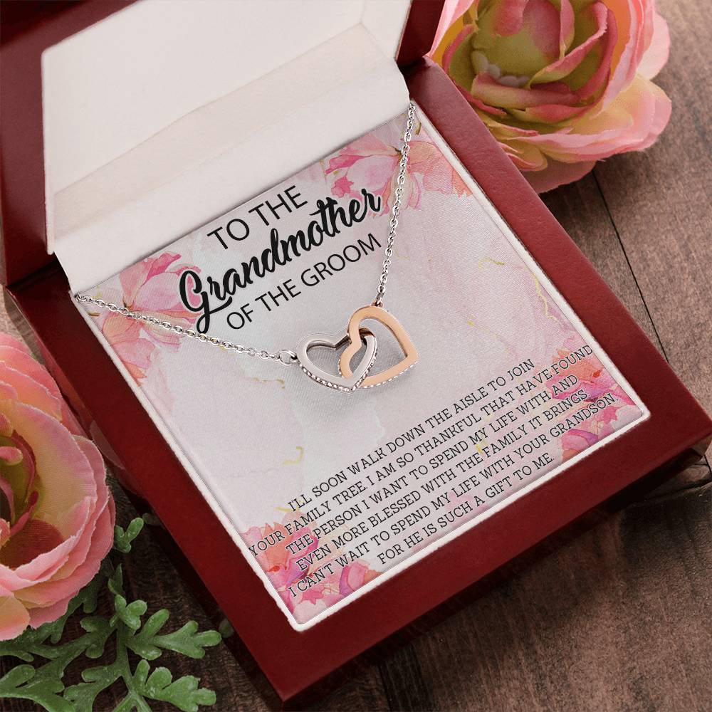 Grandmother Of The Groom Necklacegrandmother Wedding Giftgrandma Of The Groom Interlocking Hearts Necklacegrandma Wedding Gift From Groom