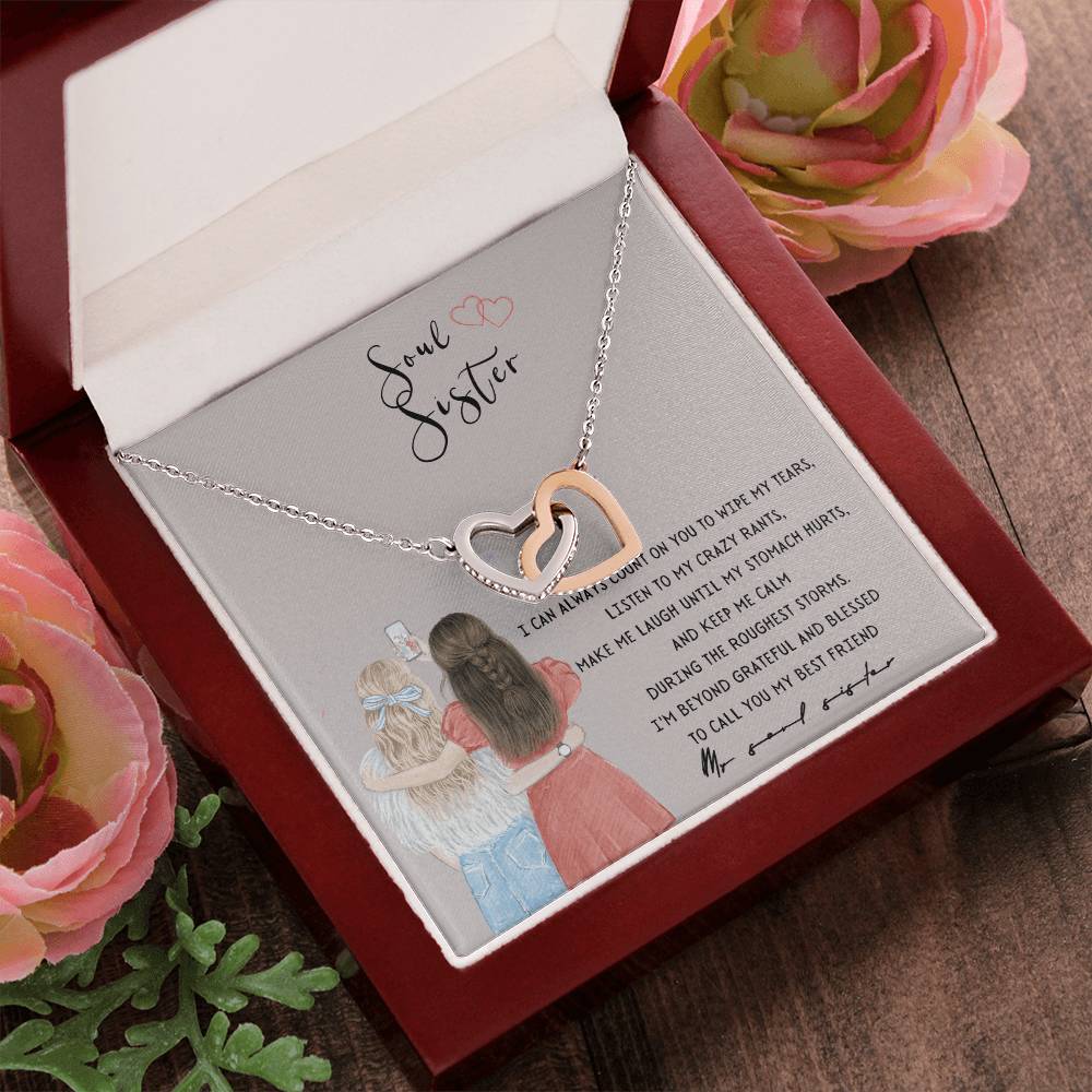 Soul Sister - Joined Hearts Necklace Interlocking Hearts Necklace