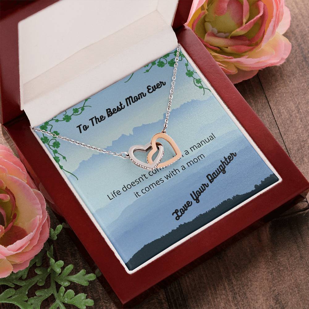 Comes With A Mom Two Hearts Necklace Interlocking Hearts Necklace